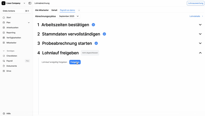Lohnlauf freigeben
